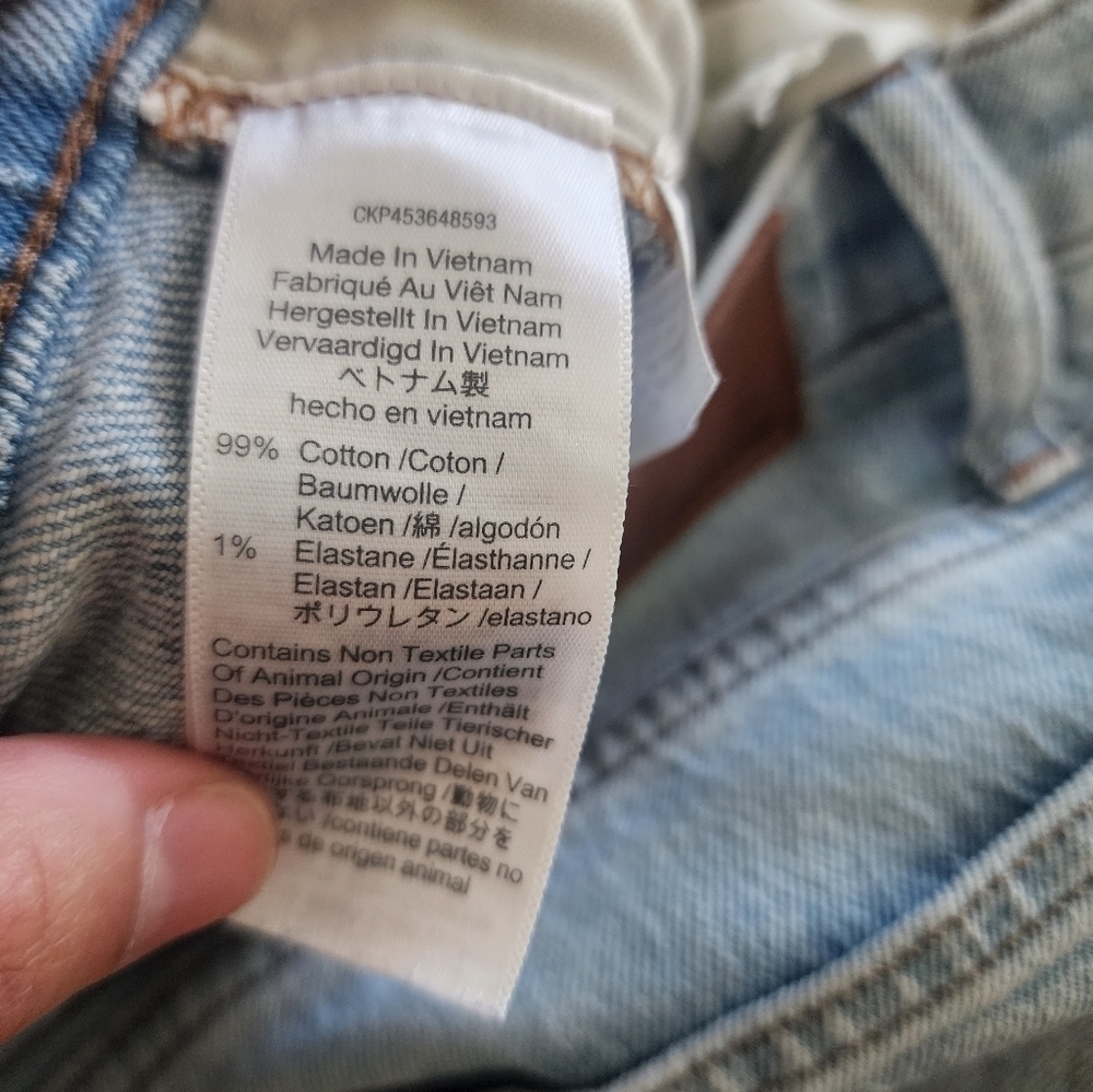 Madewell The High Rise Slim Crop Boyjean Dumas Wash Ripped Edition Size 27 MC556 - Picture 6 of 6